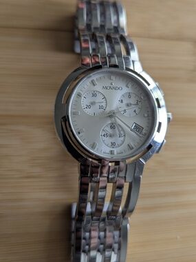 Movado Men's Silver Chronograph Bracelet Watch